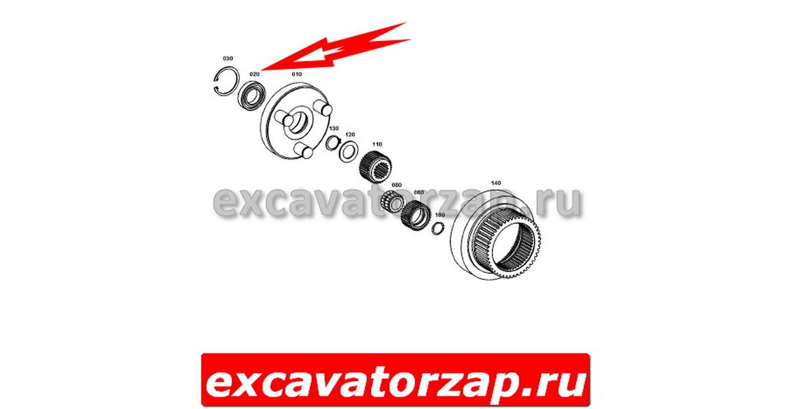 Подшипник 0918801 (аналог) КПП экскаватора Hitachi ZX180W