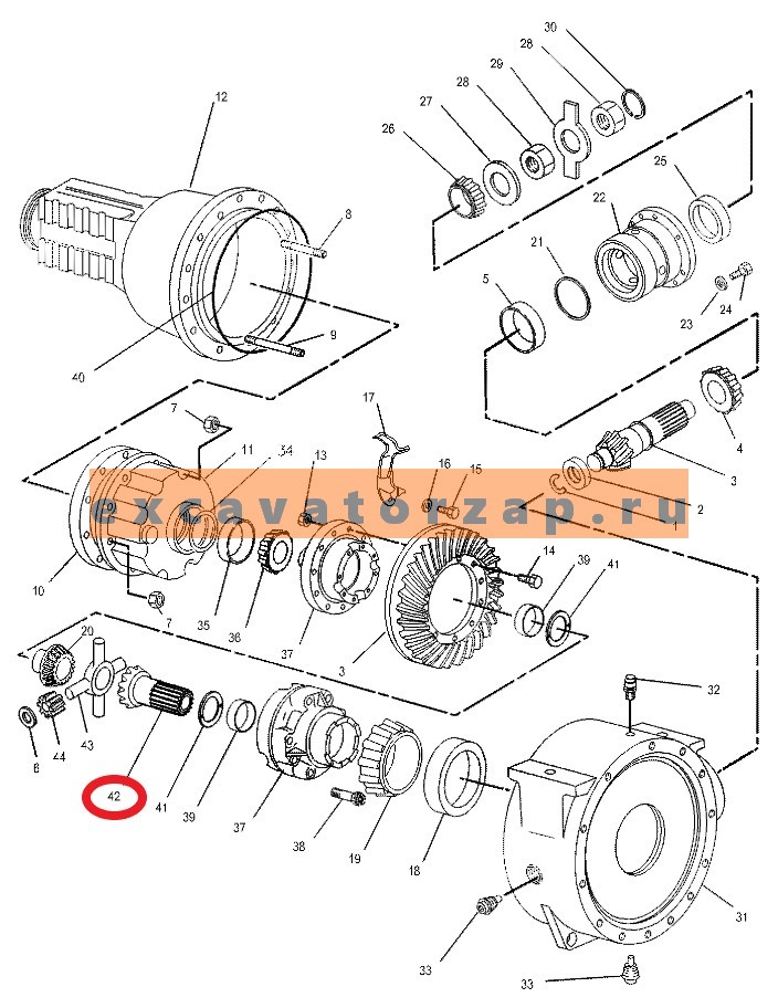 Шестерня 9R-2488, 9R2488 (16зубьев) экскаватора погрузчика CAT428D