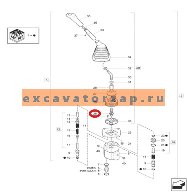 Шарнир (карданчик) XKAY-03495 джойстика экскаватора погрузчика HYUNDAI H940S